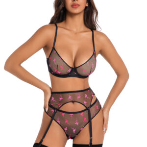 Fancy  Mesh Embroidery Wire bras