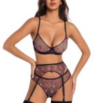 Fancy  Mesh Embroidery Wire bras